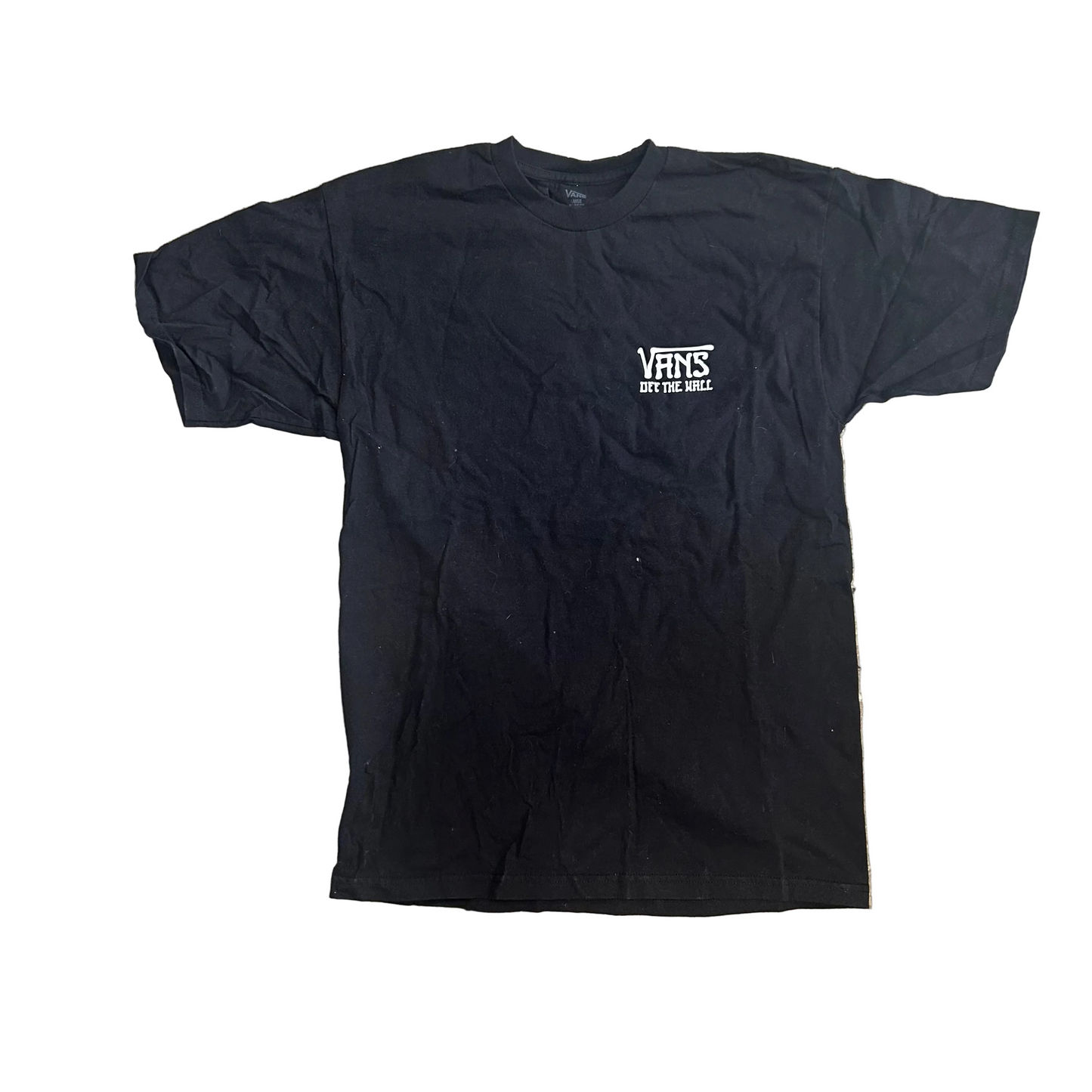 Vans Off The Wall Black Tshirt - Small - 19" x 29"
