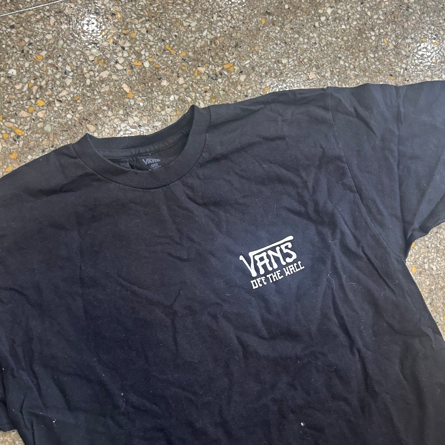 Vans Off The Wall Black Tshirt - Small - 19" x 29"