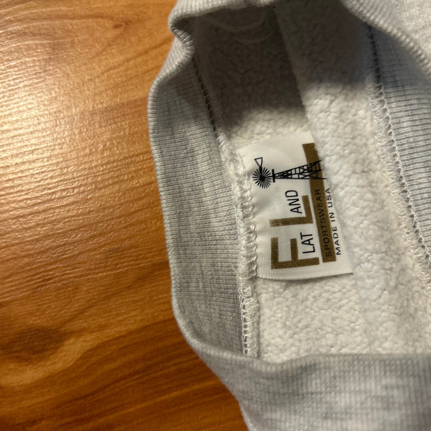 80/90’s Flat Land Body Achieves What Believes M Gymnastics Grey Reverse Weave Crewneck Sweatshirt - Large - 22.5" x 28"