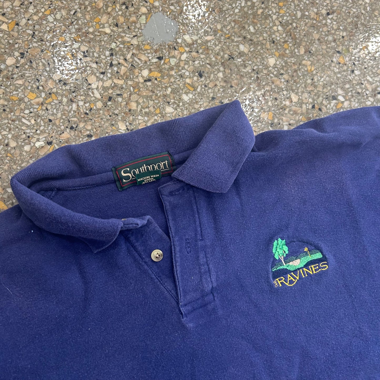 The Ravines Navy Blue Polo Shirt - XLarge - 25" x 28"