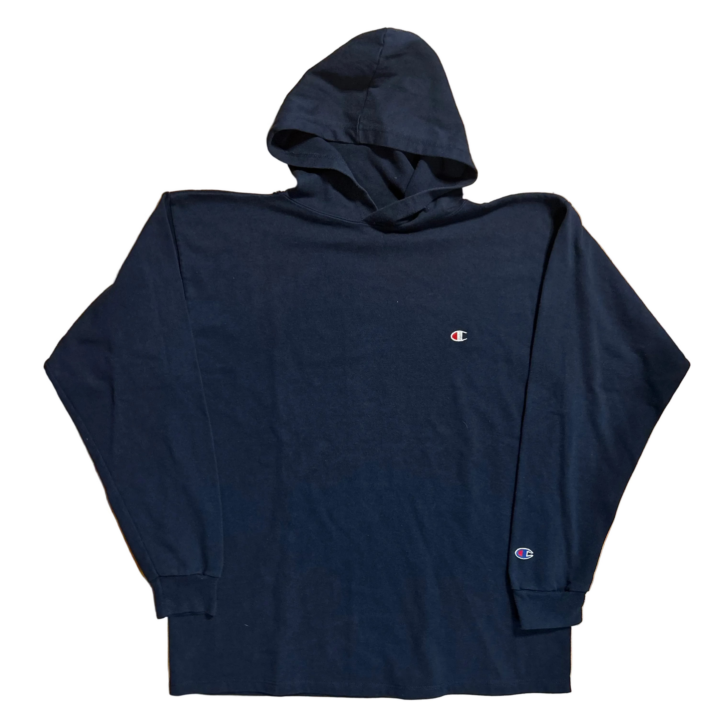 90’s Champion Navy Blue Hoodie Sweatshirt - Large - 23" x 29"