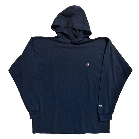 90’s Champion Navy Blue Hoodie Sweatshirt - Large - 23" x 29"