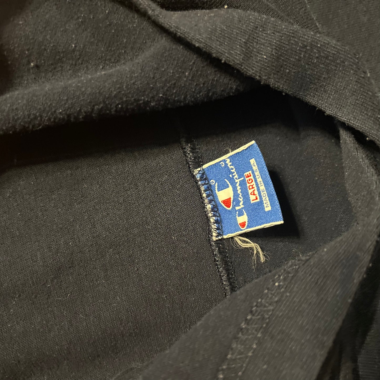 90’s Champion Navy Blue Hoodie Sweatshirt - Large - 23" x 29"