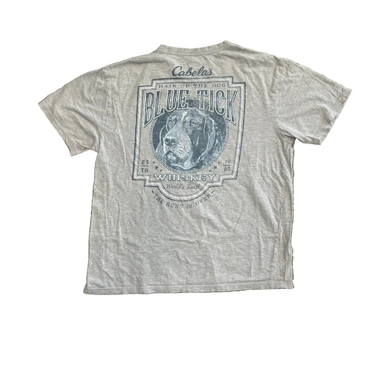 Cabela's Blue Tick Grey Tshirt - Large - 22" x 26"