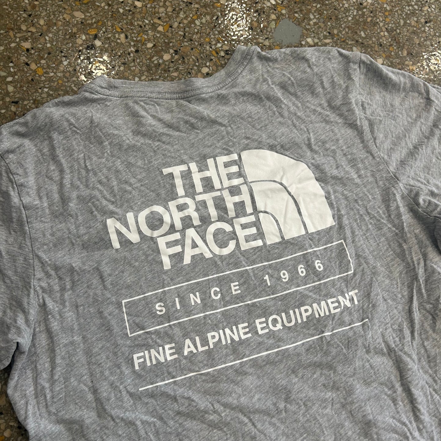 The North Face Fine Alpine Equipment Grey Tshirt - Large - 22" x 27"
