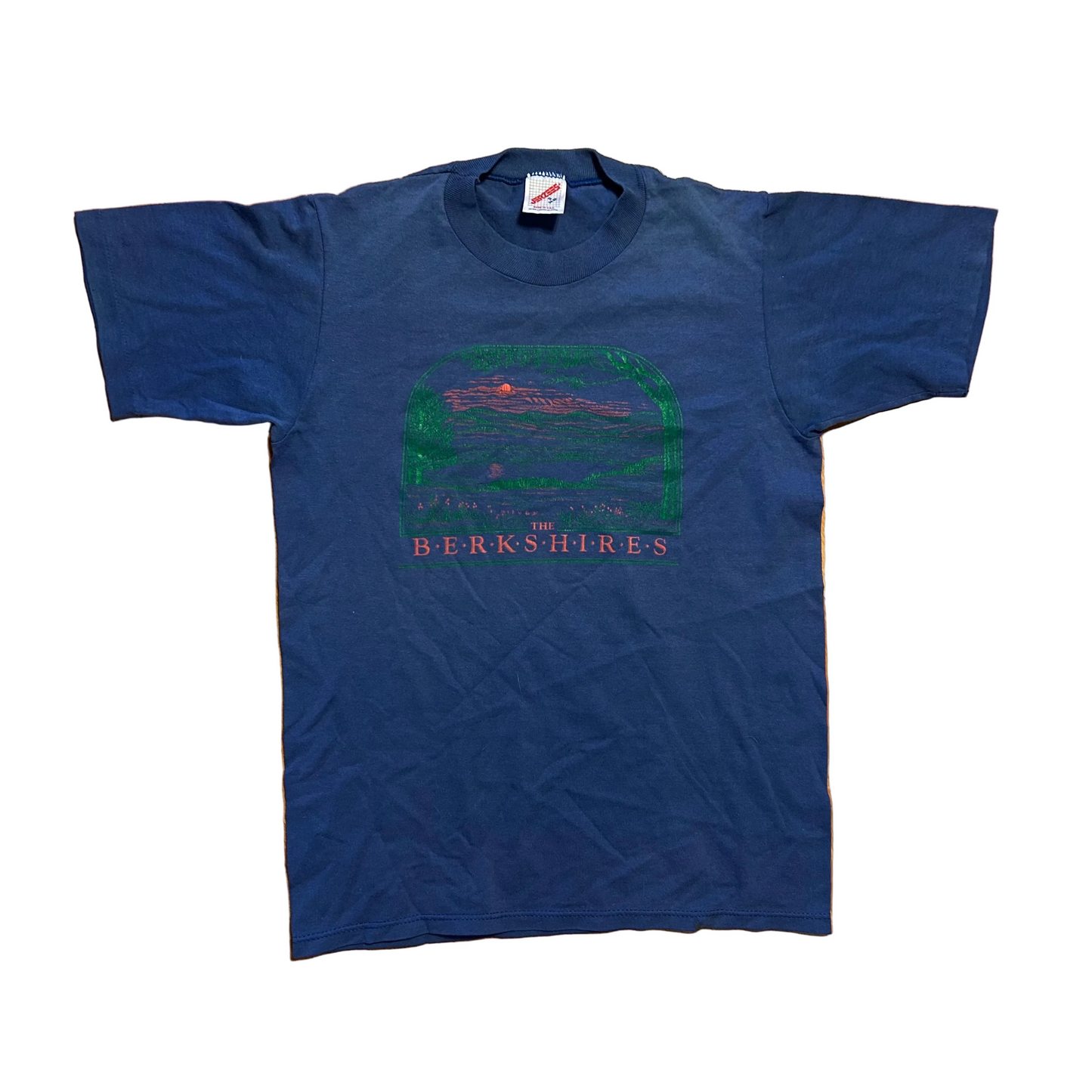 90's Jerzees The Berkshires Navy Blue Tshirt - XSmall - 17" x 24"