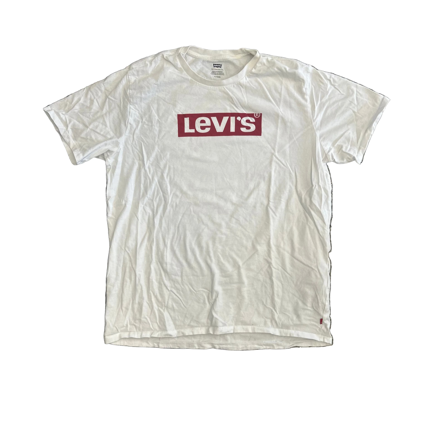 Levi's White Red Logo Tshirt - Large - 22" x 28.5"