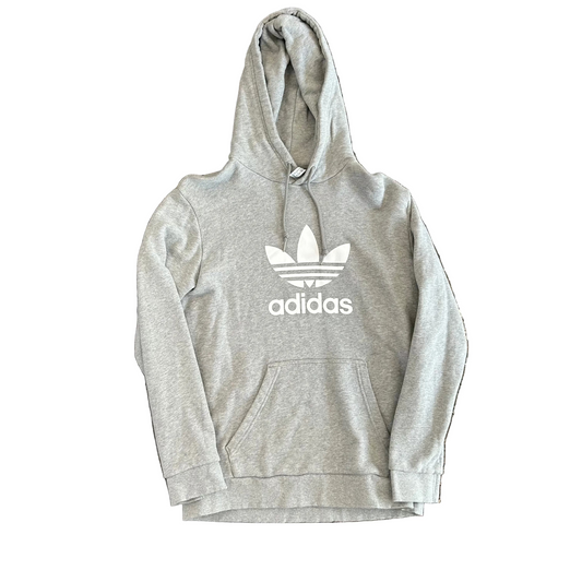 Grey Adidas Hoodie Sweatshirt - Large - 22" x 27"