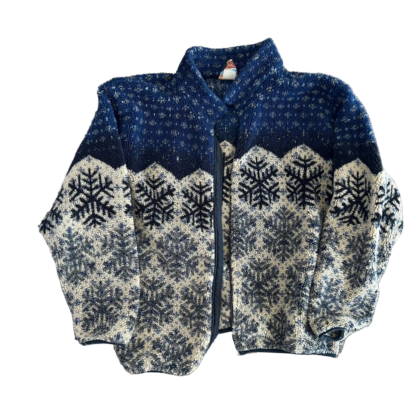 Sunbuster Snowflake Blue Fleece Zip Up - XLarge - 24" x 28"