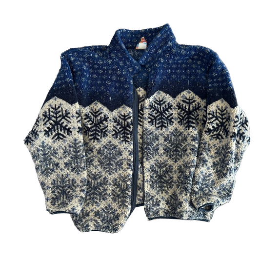 Sunbuster Snowflake Blue Fleece Zip Up - XLarge - 24" x 28"