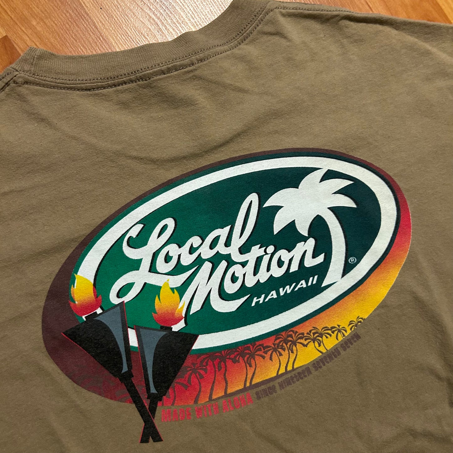 Local Motion Hawaii 00’s Aloha Brown Tshirt - Medium - 20.5" x 29"