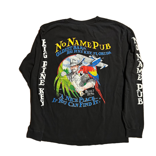 Hanes Heavyweight No Name Pub Nice Place if you can Find It Florida Black Longsleeve Shirt - Small - 19" x 26"