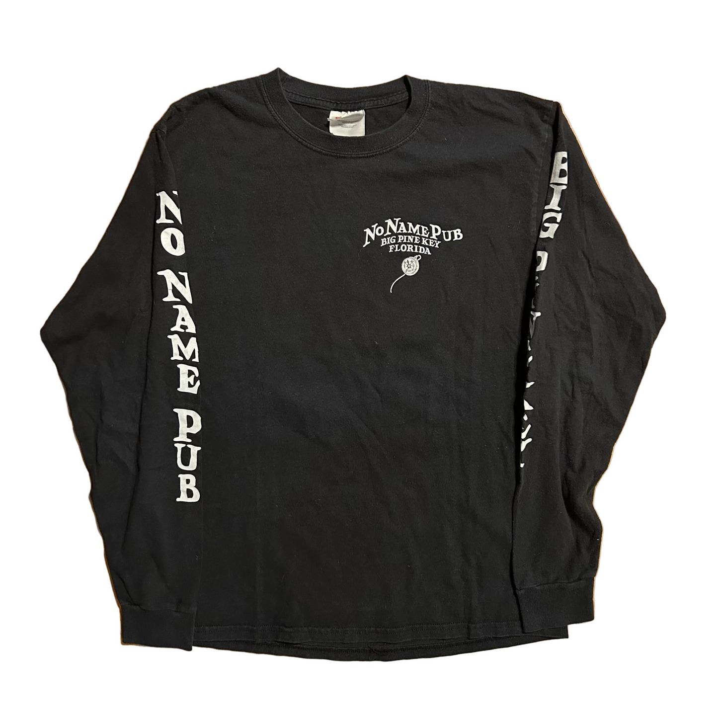Hanes Heavyweight No Name Pub Nice Place if you can Find It Florida Black Longsleeve Shirt - Small - 19" x 26"