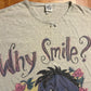Why Smile? Eeyore Disney Store Grey Sleep Tshirt - XLarge - 26" x 33"
