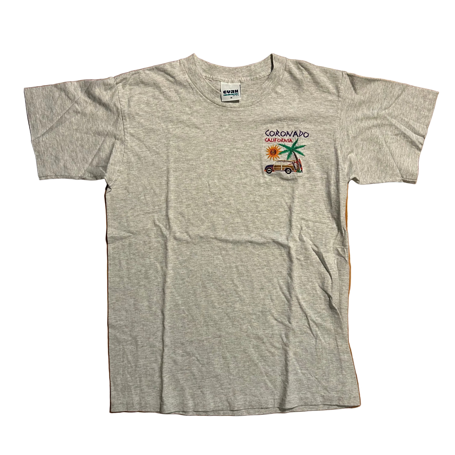 90’s Corona California Embroidered Grey Tshirt - Medium - 20" x 28.5"