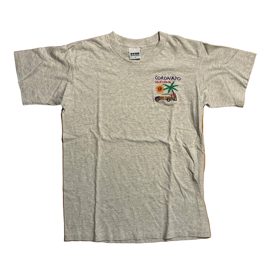 90’s Corona California Embroidered Grey Tshirt - Medium - 20" x 28.5"