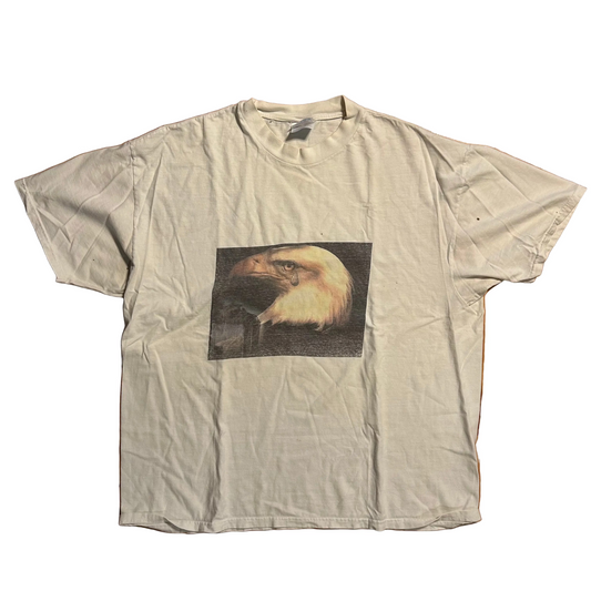 Hanes Beefy Bald Eagle Crying 9/11 White Tshirt - XLarge - 24.5" x 28.5"