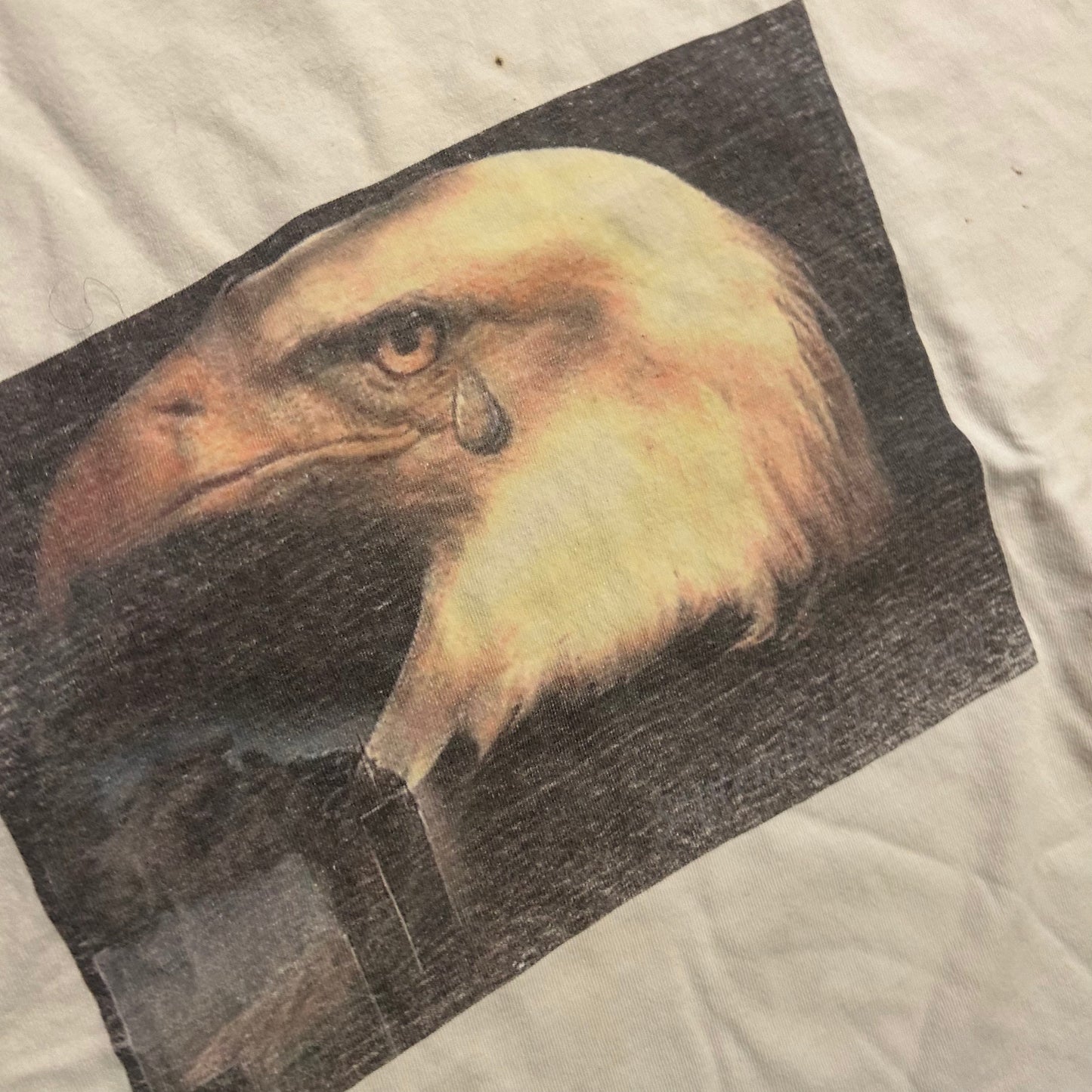 Hanes Beefy Bald Eagle Crying 9/11 White Tshirt - XLarge - 24.5" x 28.5"