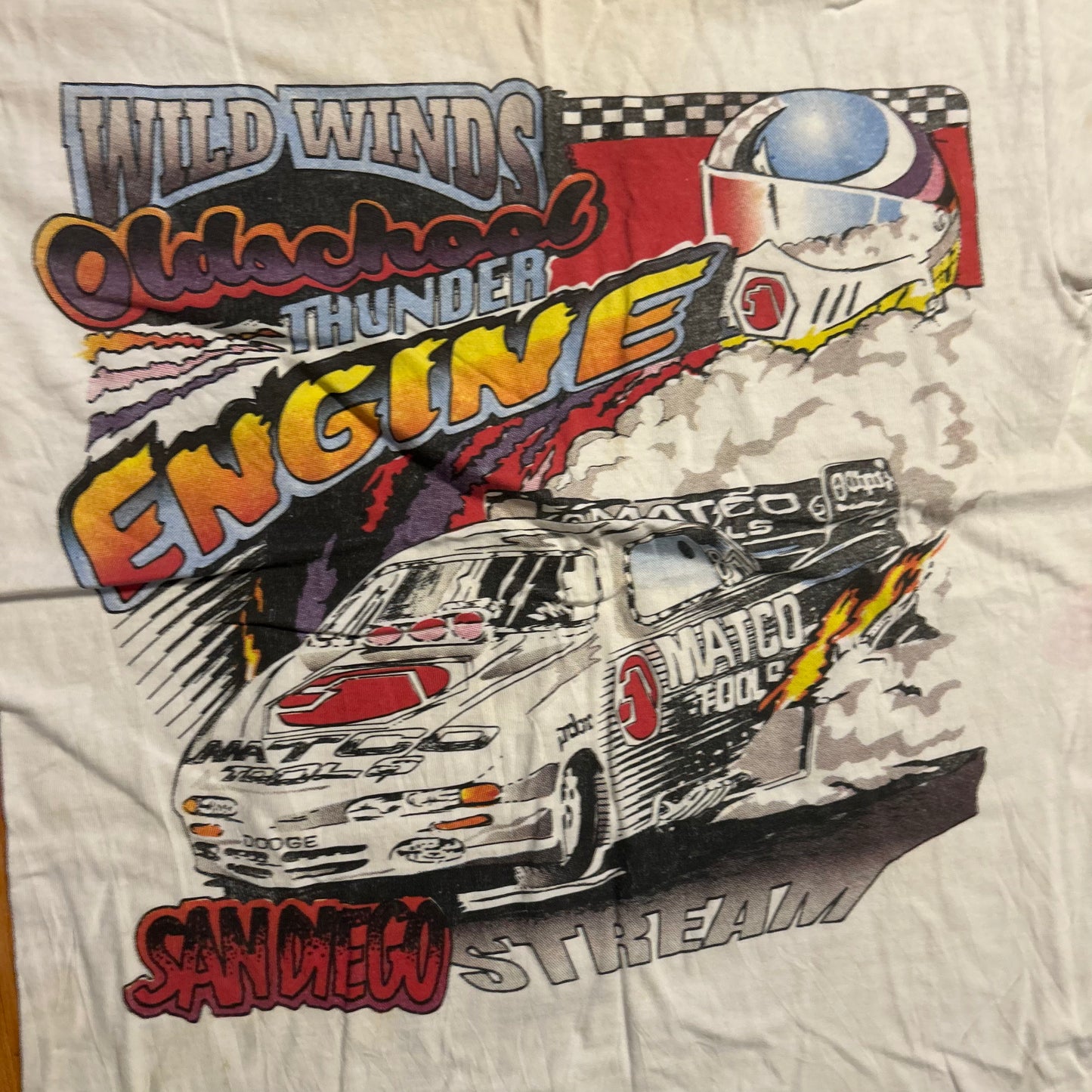 San Diego Racing Matco White Tshirt - Small - 19" x 27.5"