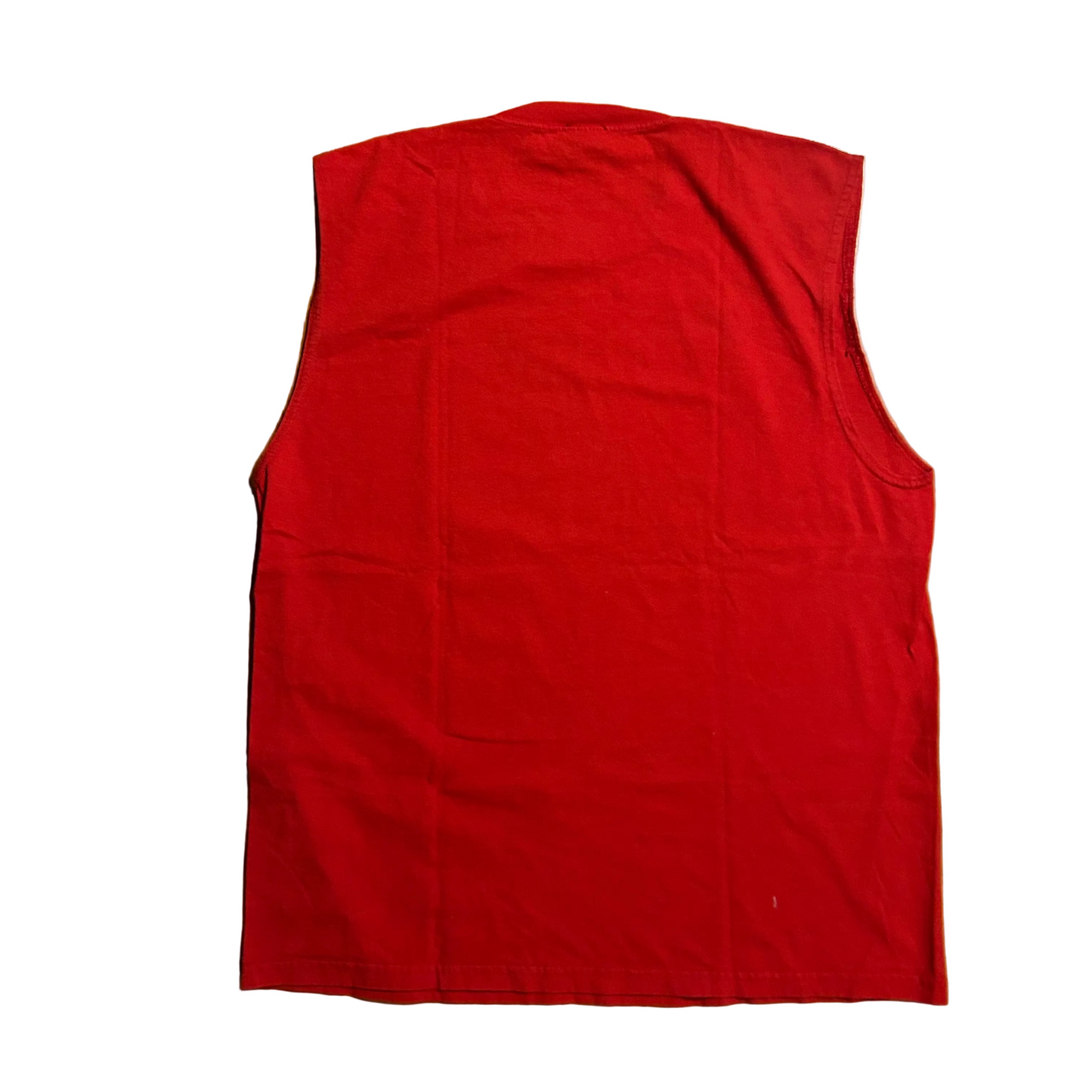 90’s Otomix Sport Chinese Health, Happiness, Properity, Good Fortune, Peace Red Tanktop Shirt - Large - 23" x 30"