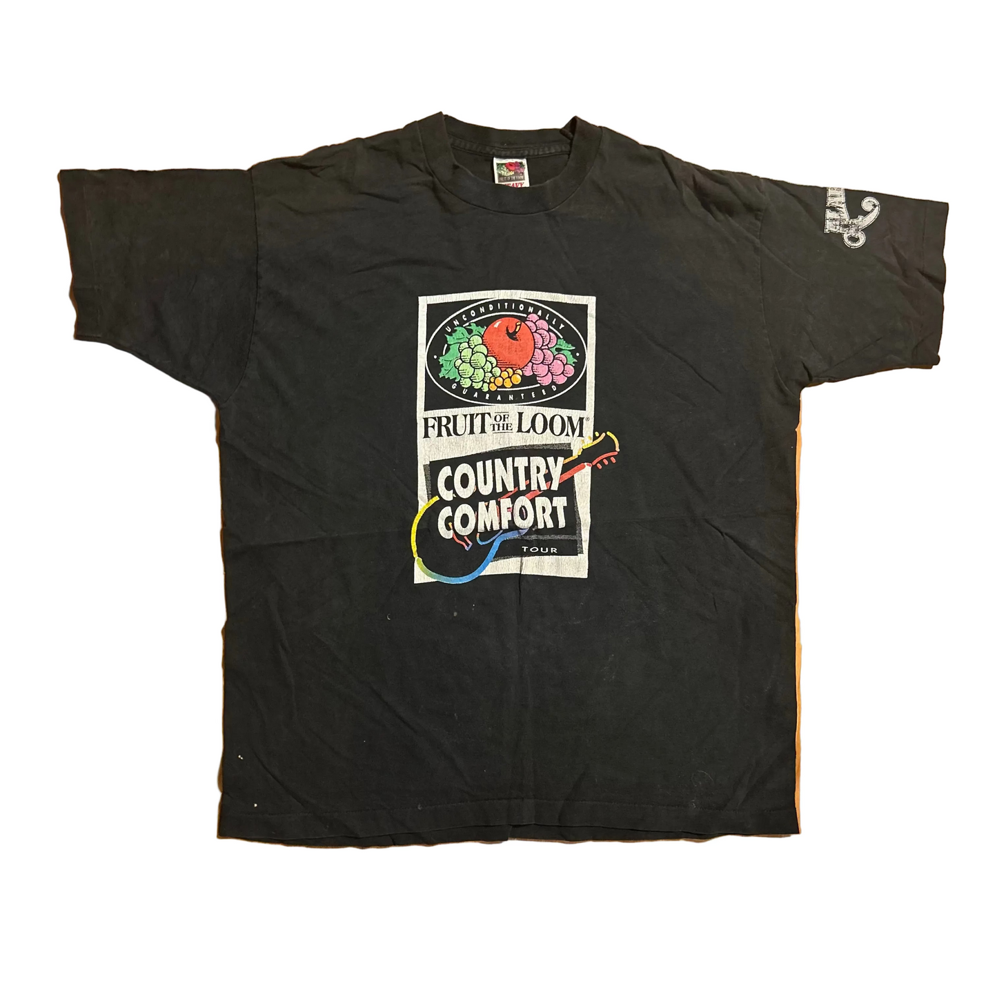 90's FOTL Country Comfort Alabama Black Logo Tshirt - Large - 23" x 28"