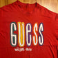 90's Guess Jeans in New York - Paris Red Logo Tshirt - Large - 23" x 27"