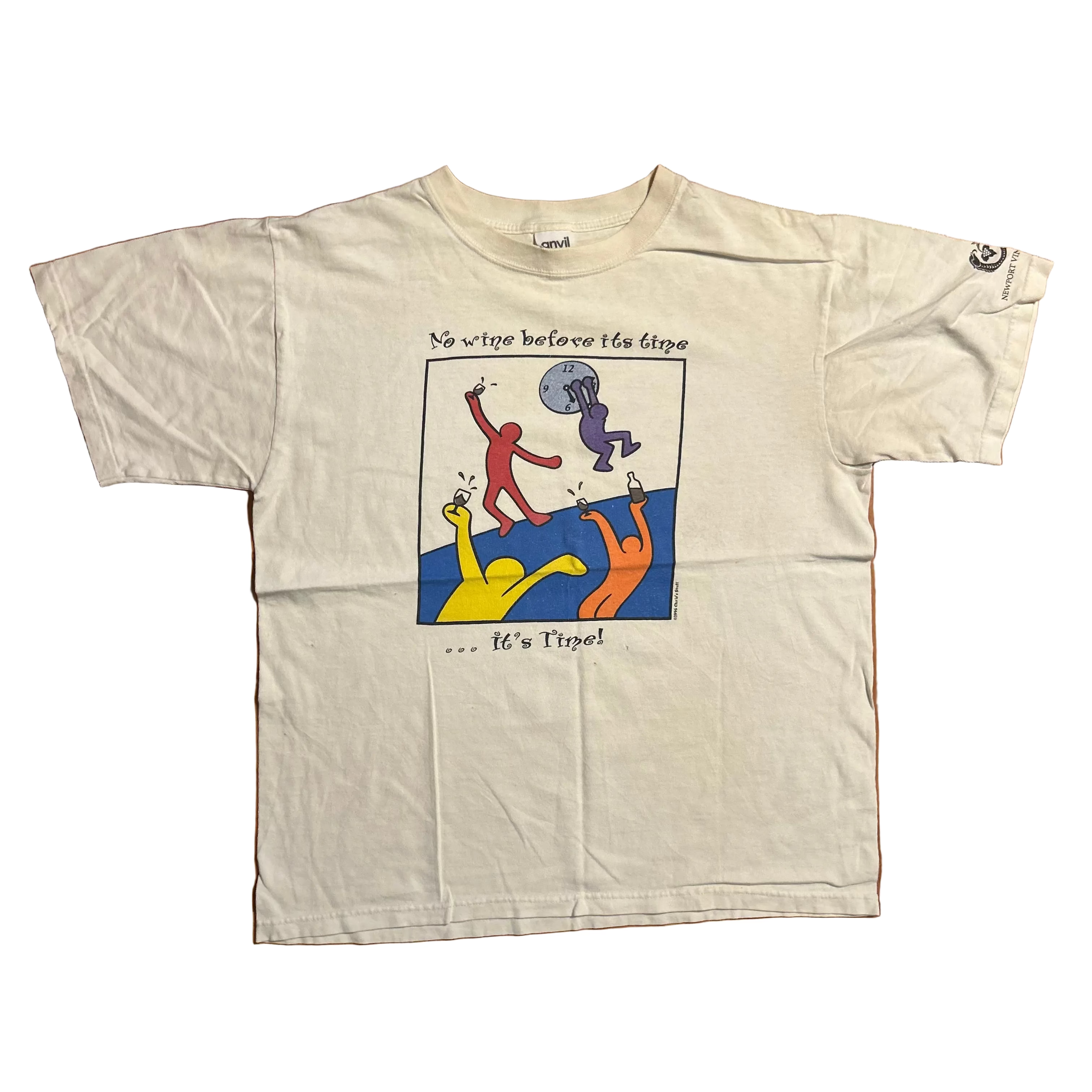 Anvil No Wine Before It's Time ... It's Time White Tshirt - Medium - 2 ...