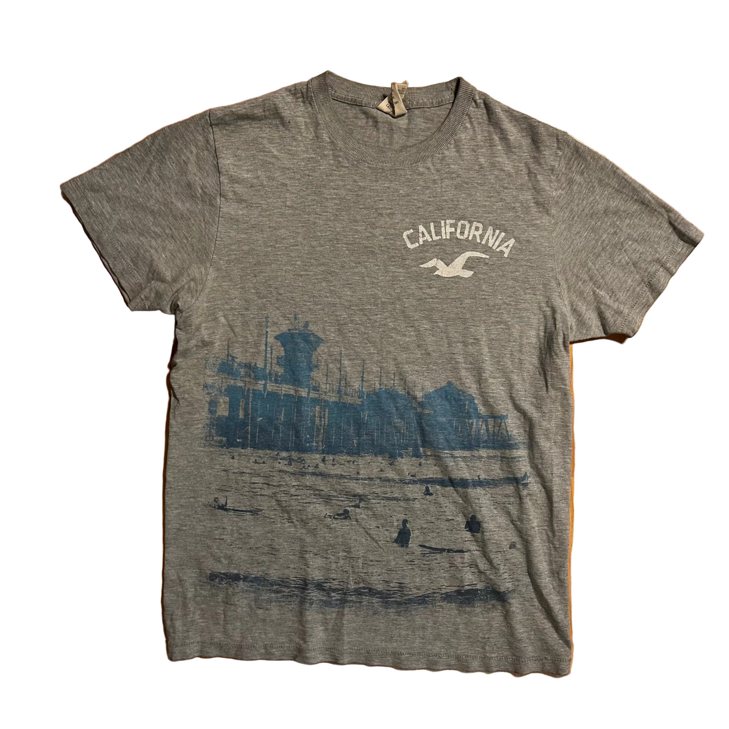 Hollister California Bird Logo Grey Tshirt - Medium - 20" x 27"
