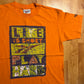 80/90's Reebok Life is Short Play Hard Orange Tshirt - Medium - 21" x 29"