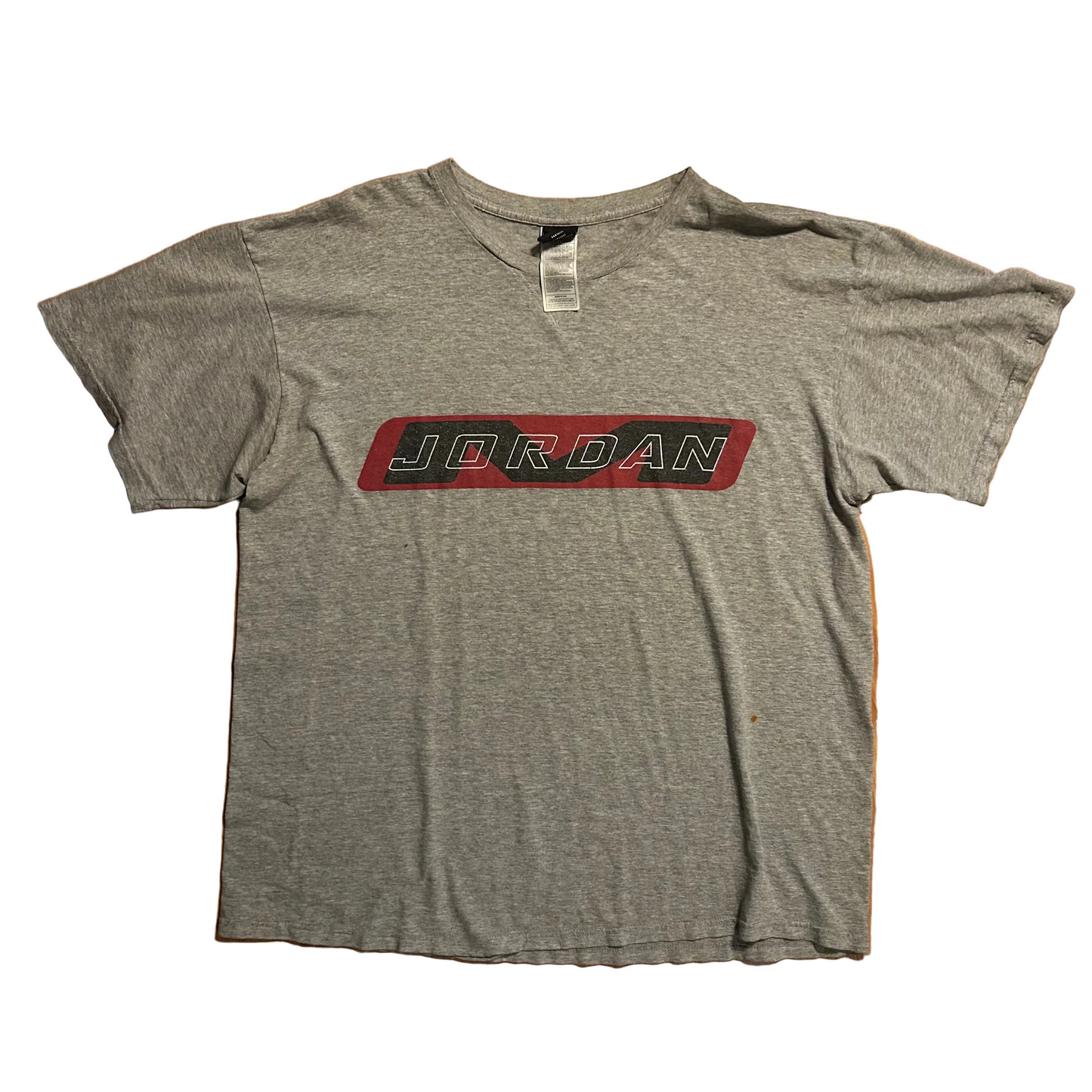 90’s Jordan Brand Grey Spellout Tshirt - XLarge - 24" x 29"