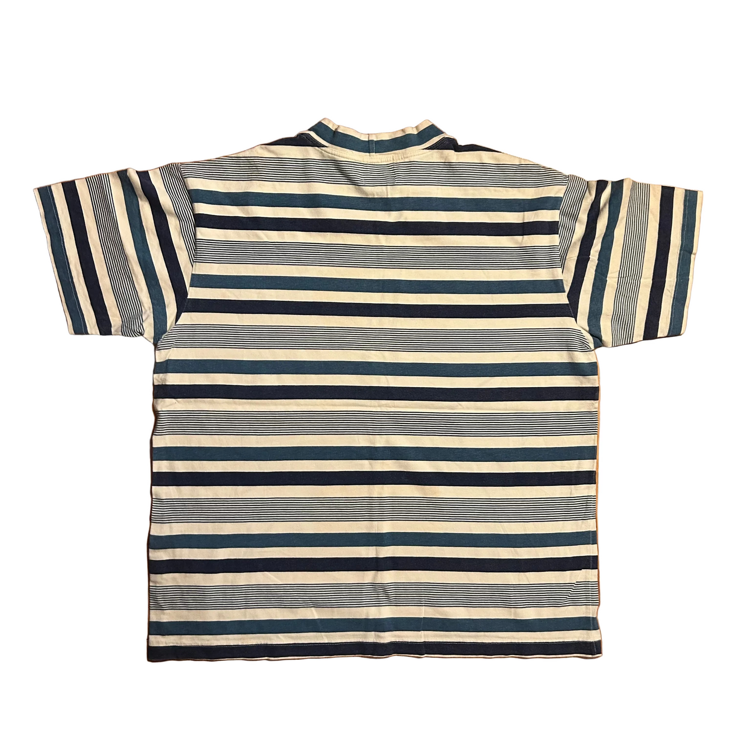 Guess Jeans Striped Blue Tshirt - XLarge - 24.5" x 29"