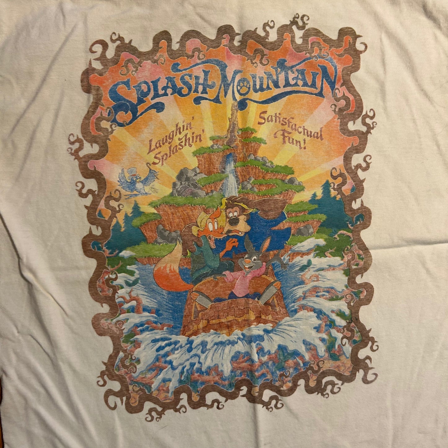Splash Mountain Walt Disney World White Tshirt - Small - 18.5" x 24"