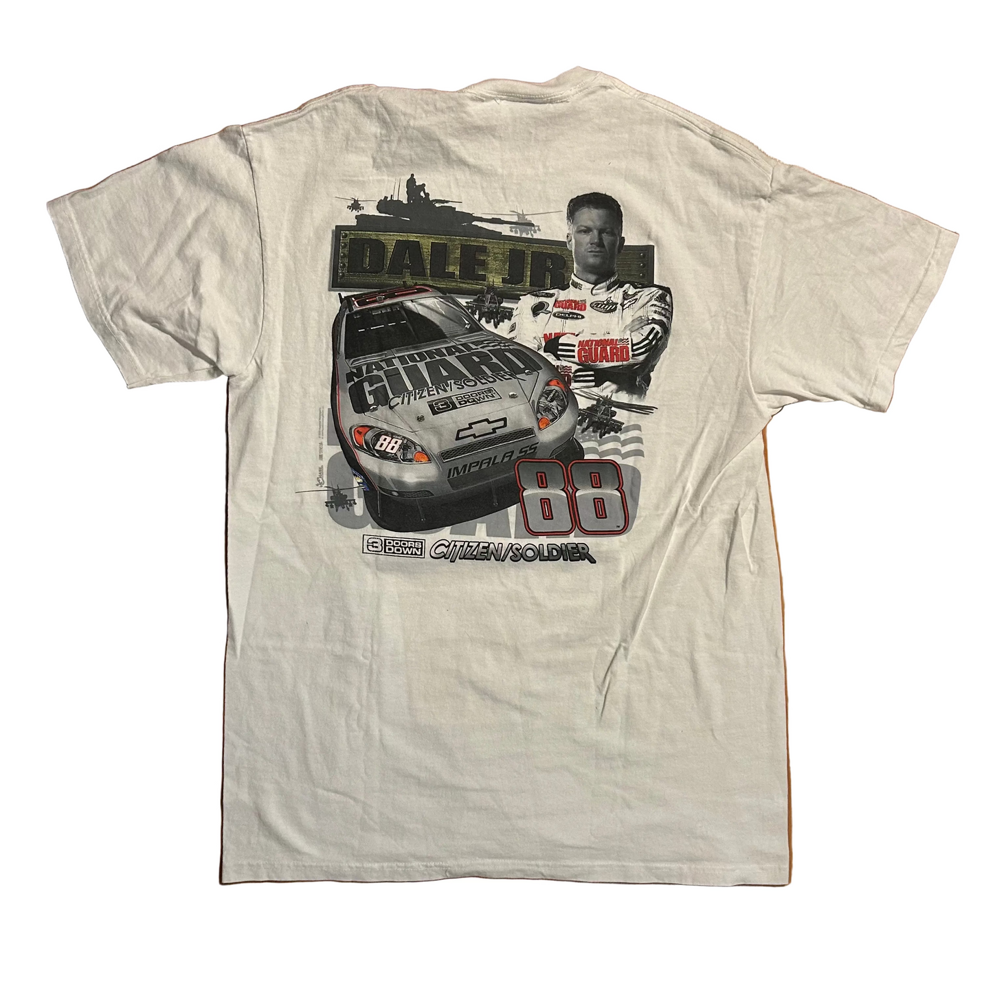 Winner’s Circle Dale Earnhardt Jr NASCAR National Guard 88 White Tshirt - Medium - 20" x 29.5"