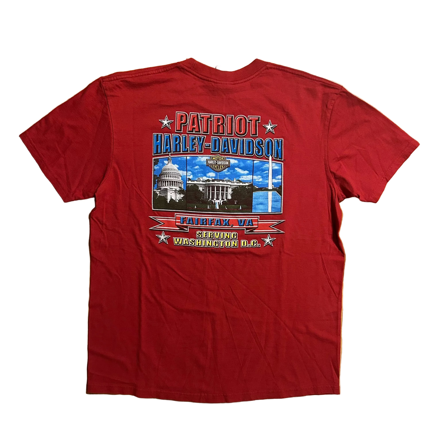 Harley Davidson Washington DC Patriot 2008 Red Tshirt - Large - 22" x 29"