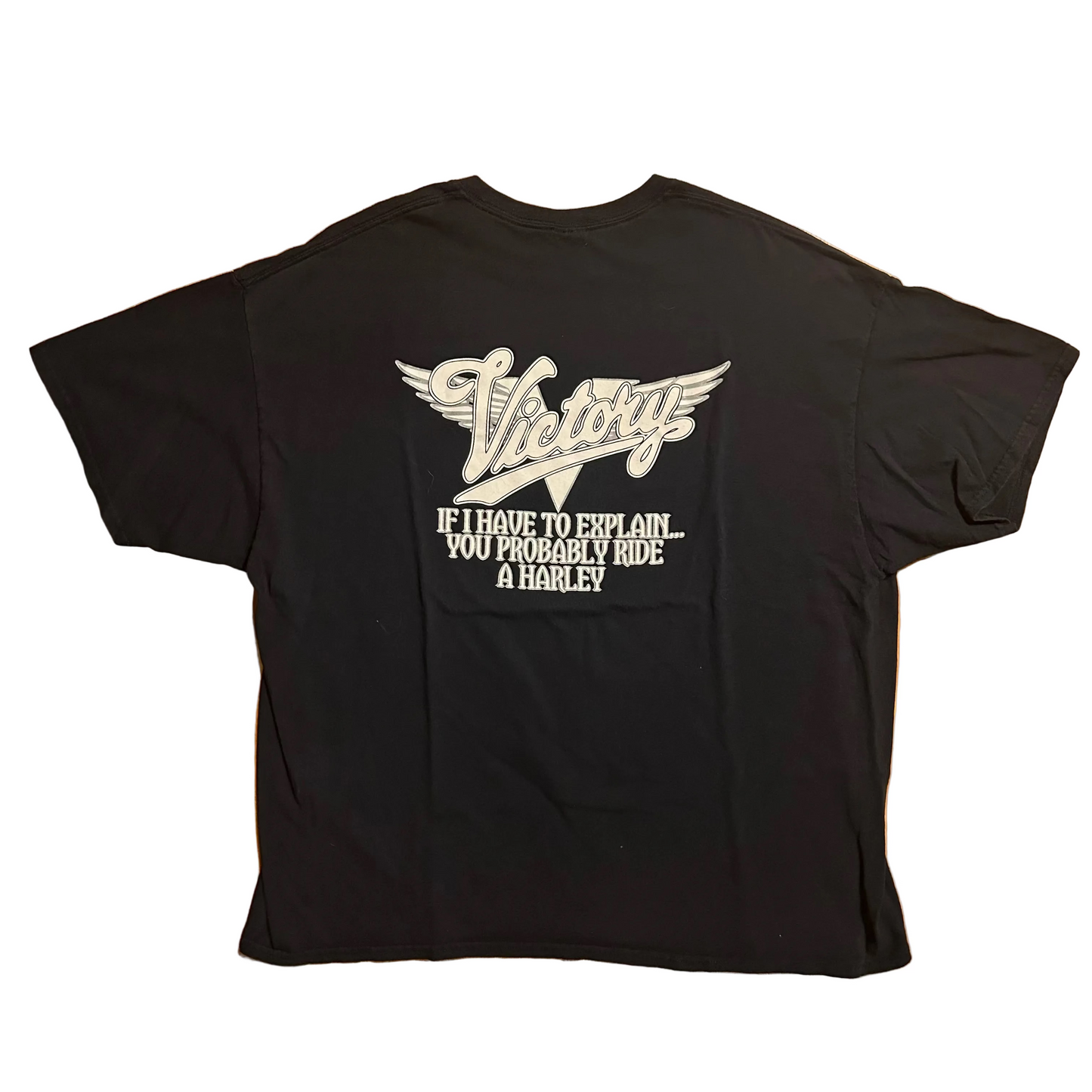 Gildan Victory If I Have To Explain You Ride a Harley Black Tshirt -  XLarge - 24" x 28"