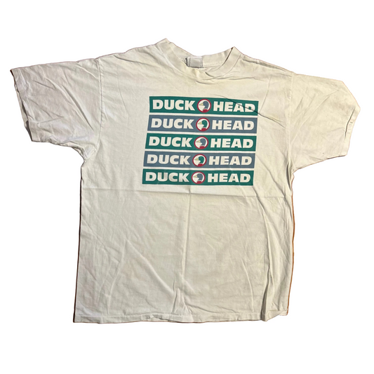 90's Duckhead Box Logo White Tshirt - Large - 22.5" x 29"
