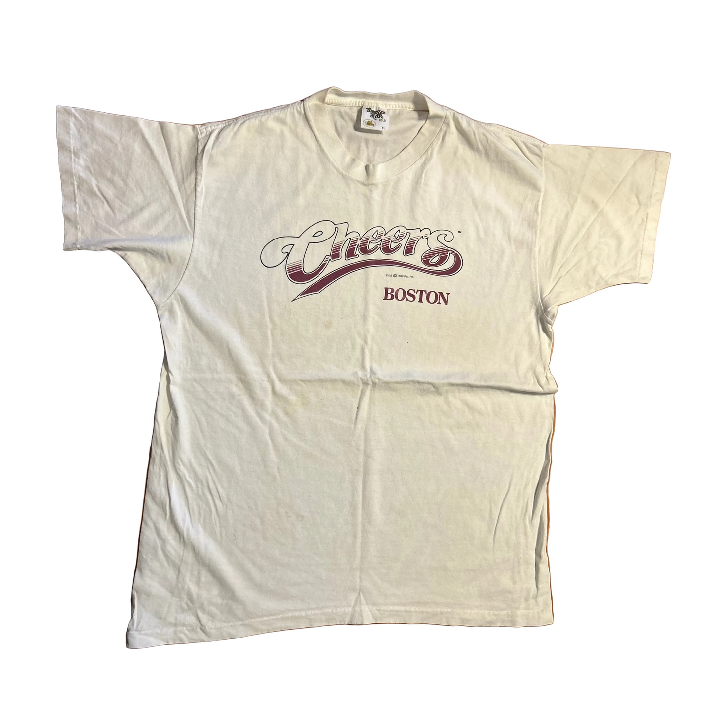 90's Tennessee River Gold Cheers Boston White Tshirt - Large - 22" x 30"