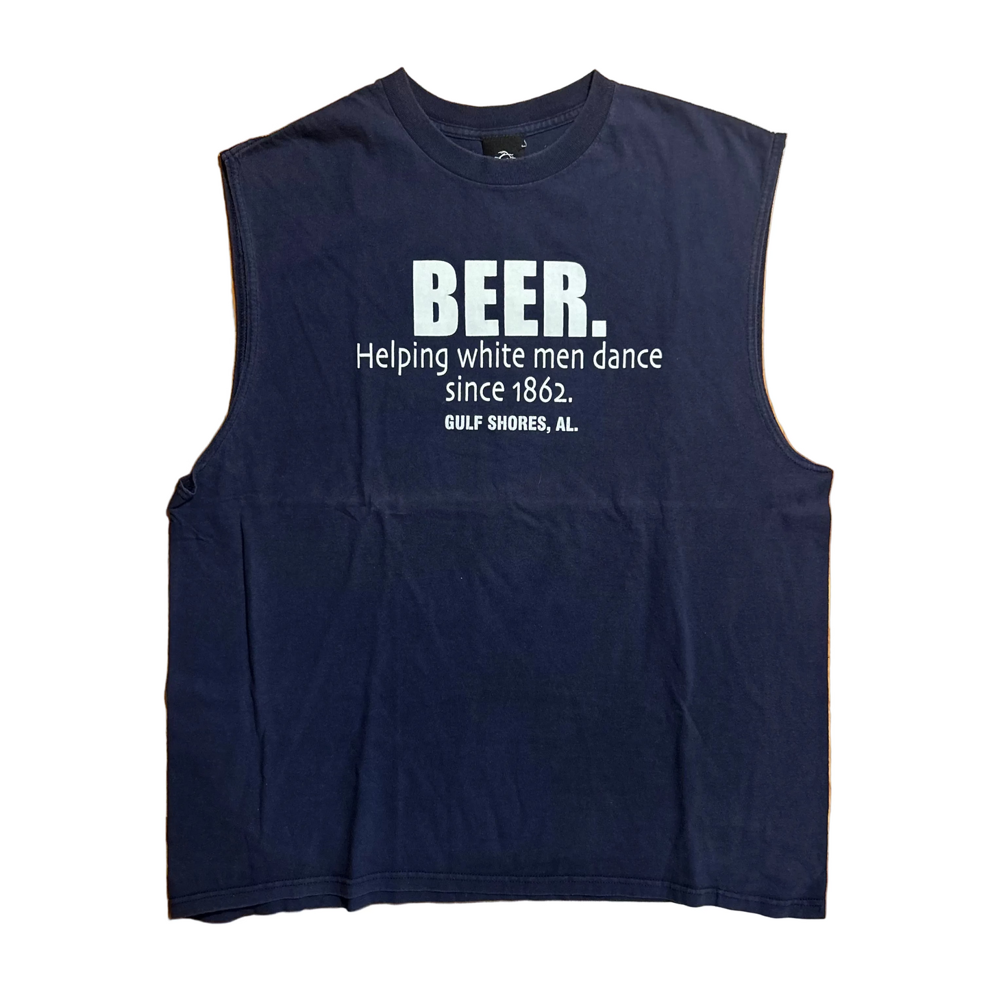 Orange County Choppers Beer. Helping White Men Dance Navy Blue Tanktop Shirt - XLarge - 24.5" x 30"