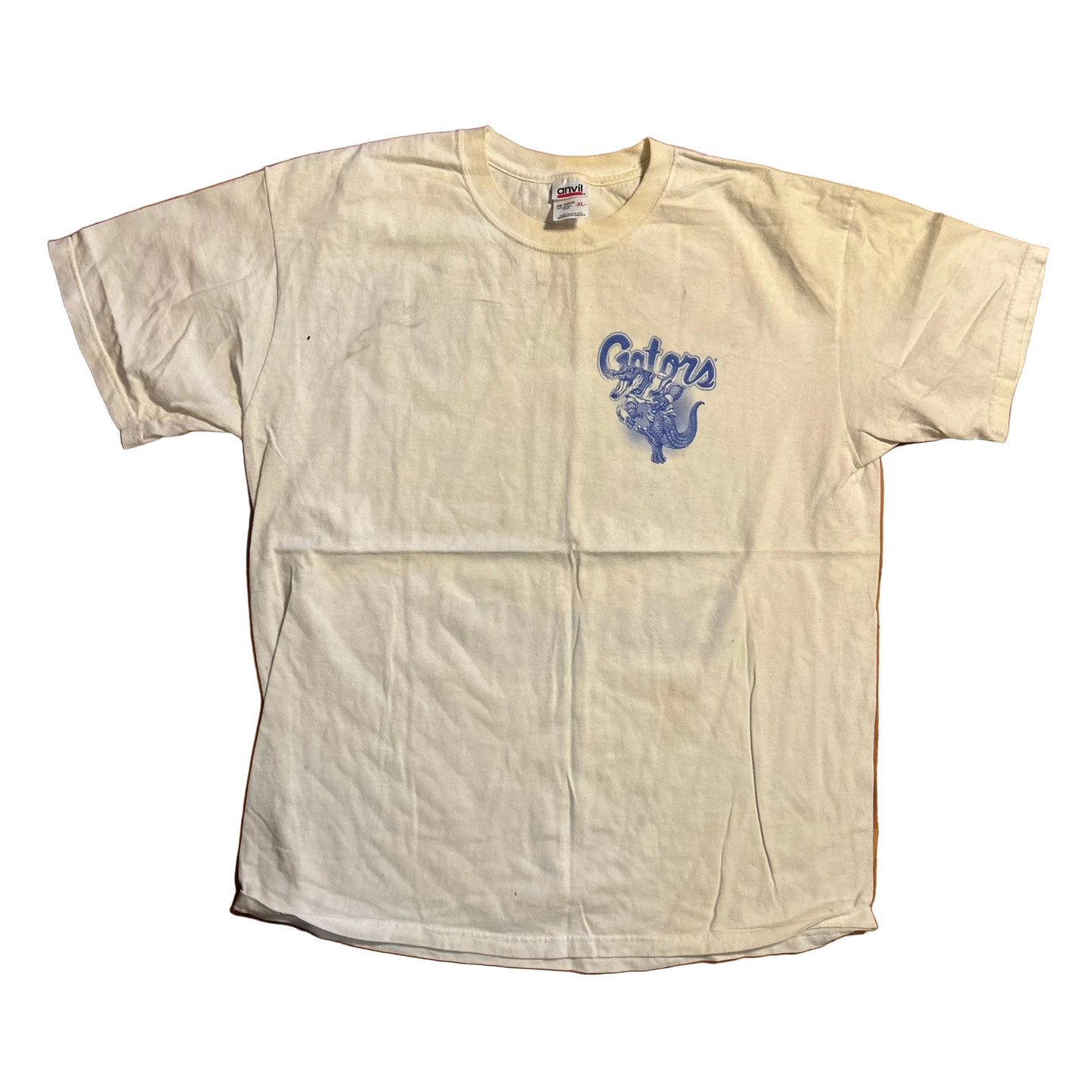 00's Anvil Lunch Time in Da Swamp Football Florida Gators University White Tshirt - Large - 23.5" x 30"