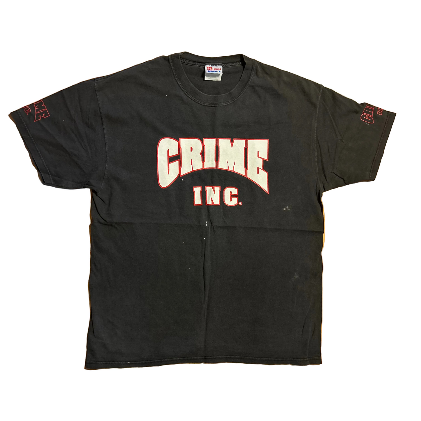 Crime Inc It's Only A Crime If You Get Caught Black Tshirt - Large - 22" x 29"