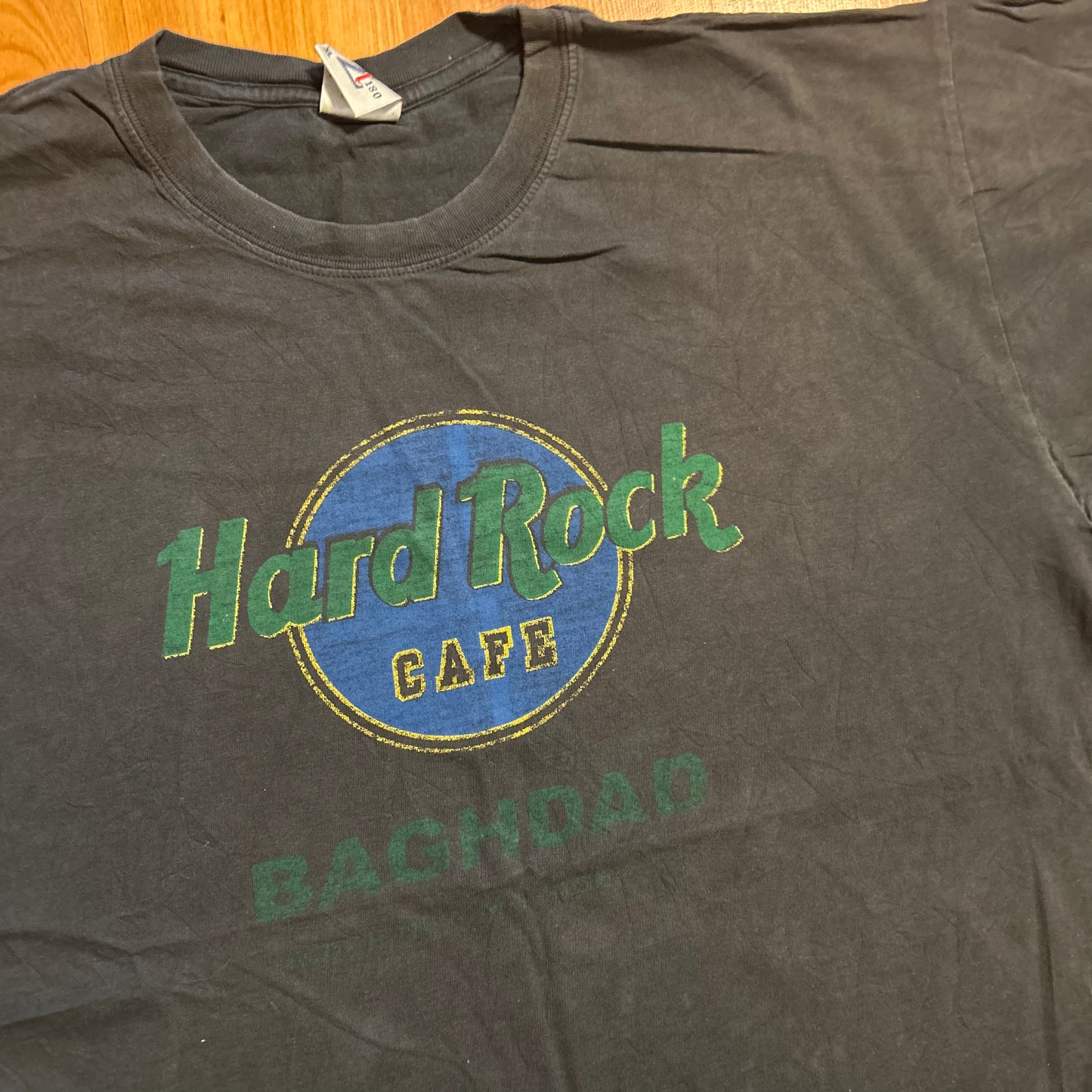 Baghdad Hard Rock Cafe Black Tshirt - Large - 23" x 27"