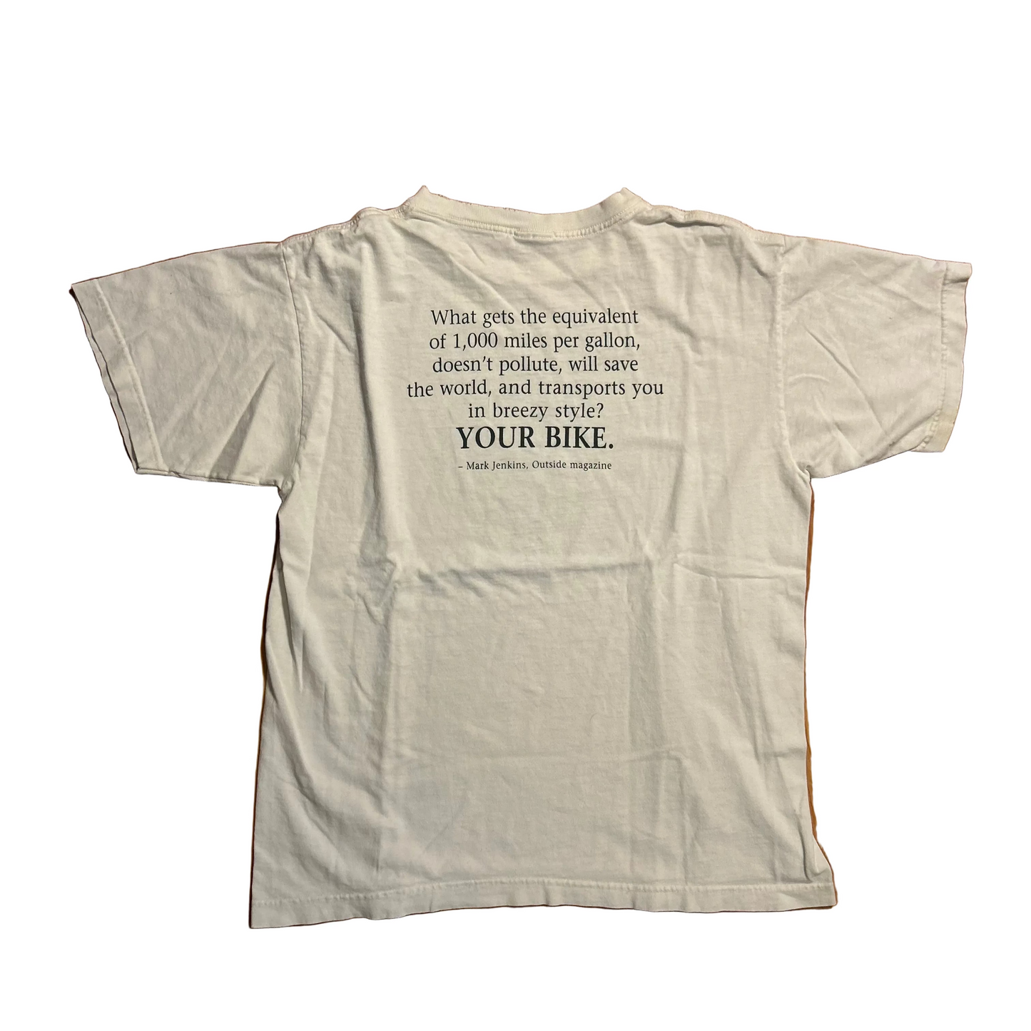 Stop Global Warming Go There By Bike White Tshirt - Medium - 20" x 26"