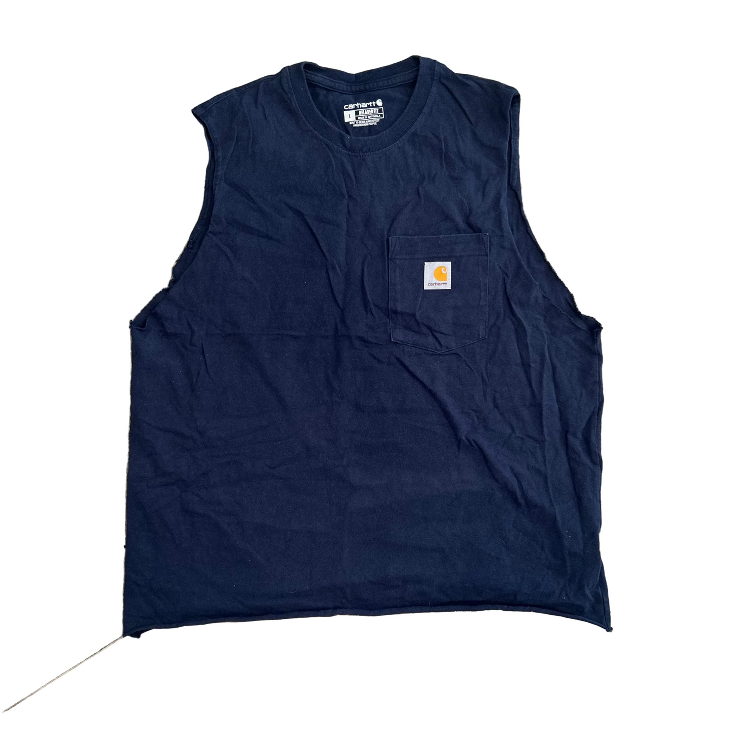 Carhartt Carphartt Navy Blue Tank Top Shirt - Large - 22" x 26"