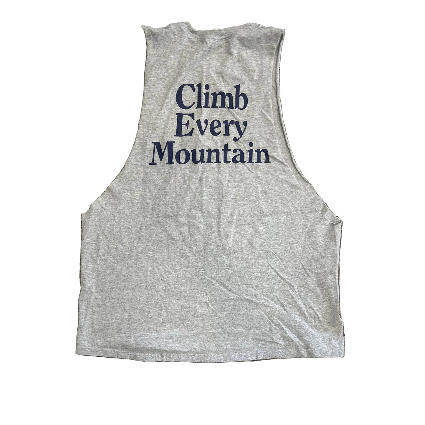 Quest Outdoors Climb Every Mountain Grey Tank Top Shirt - Medium - 20" x 27"