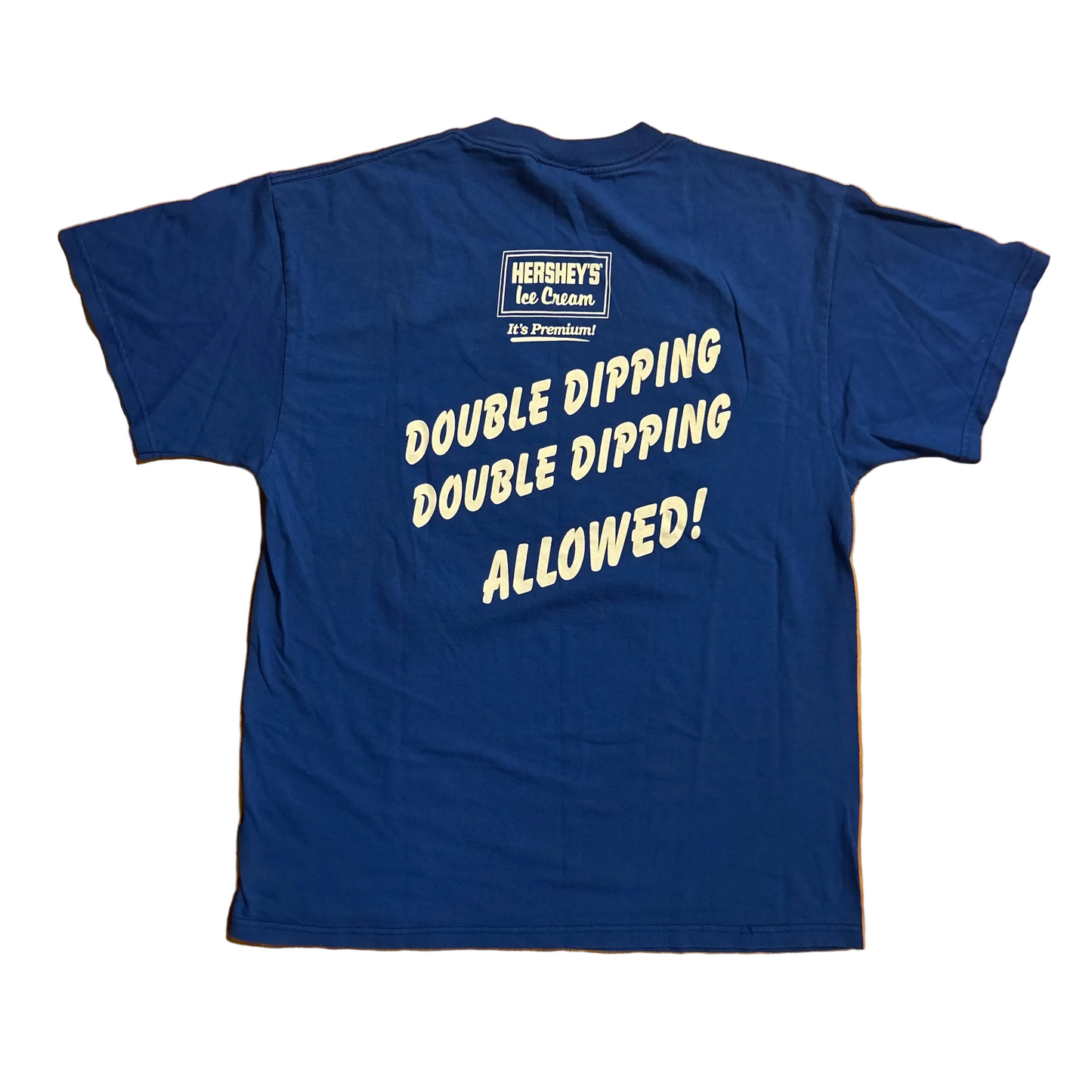 90’s Delta Hershey’s Ice Cream Double Dipping Blue Tshirt - Medium - 21.5" x 29"