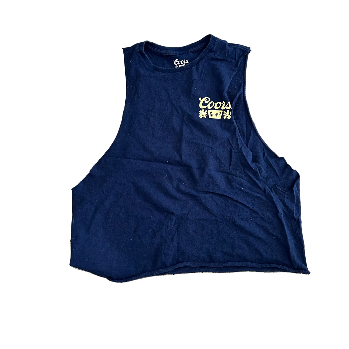 Coors Banquet Navy Blue Tank Top Shirt - Boxy Large - 23" x 23"