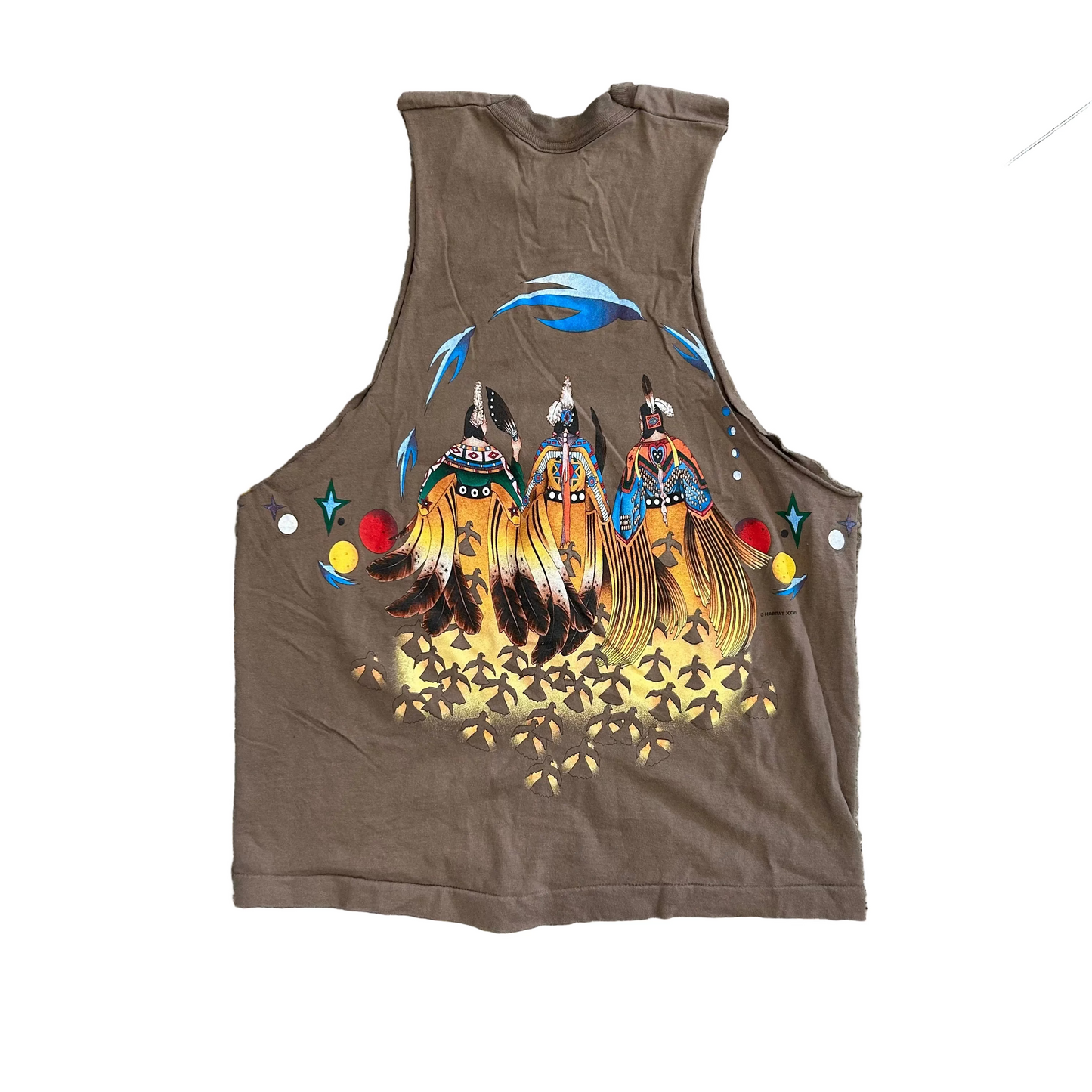90's Habitat Brown Tank Top Shirt - Medium - 20" x 27"