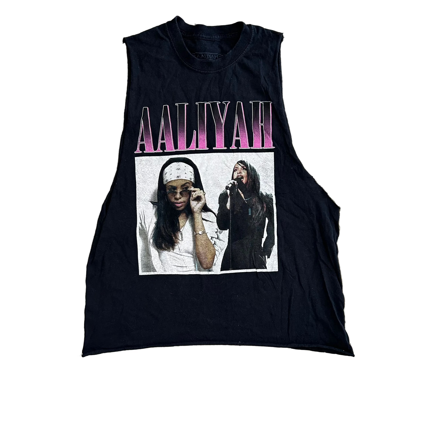 Aaliyah Black Tank Top Shirt - Medium - 20" x 26"