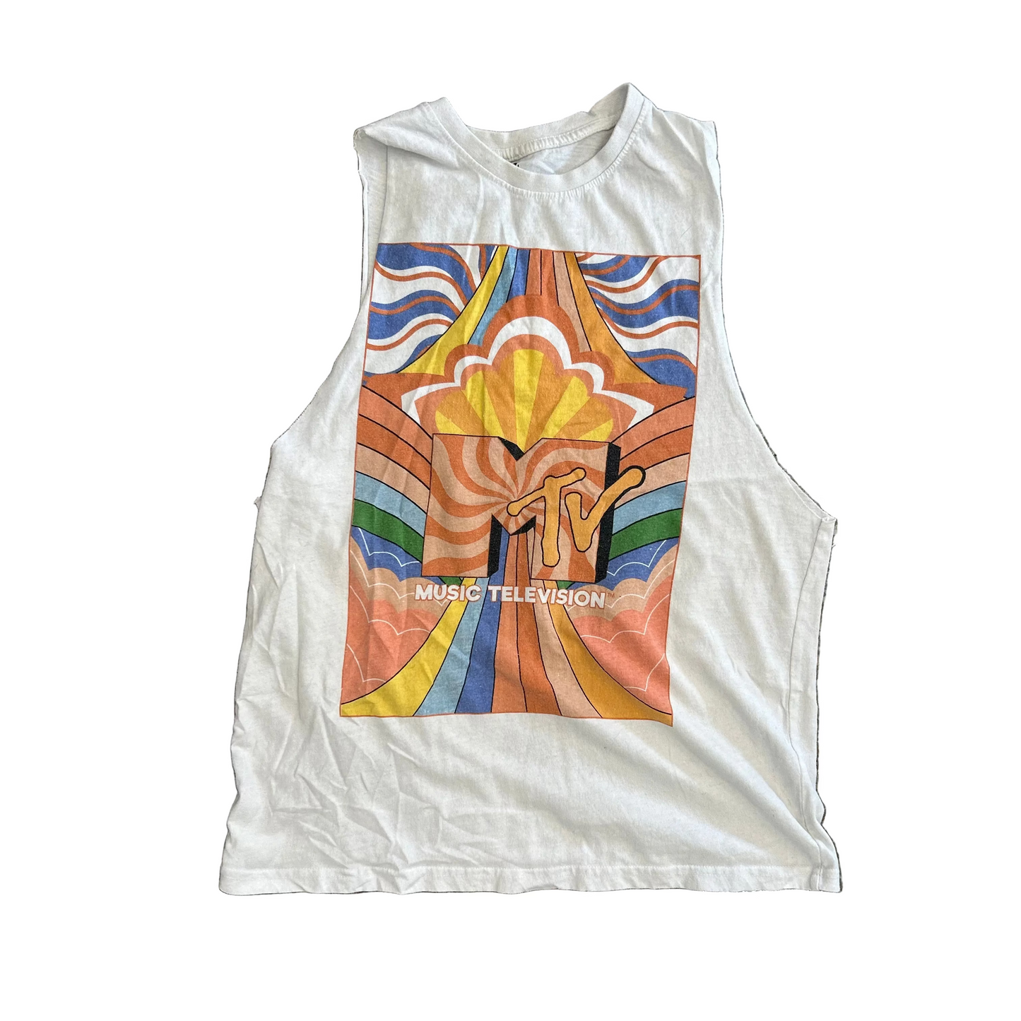 MTV White Tank Top Shirt - Medium - 20" x 26"
