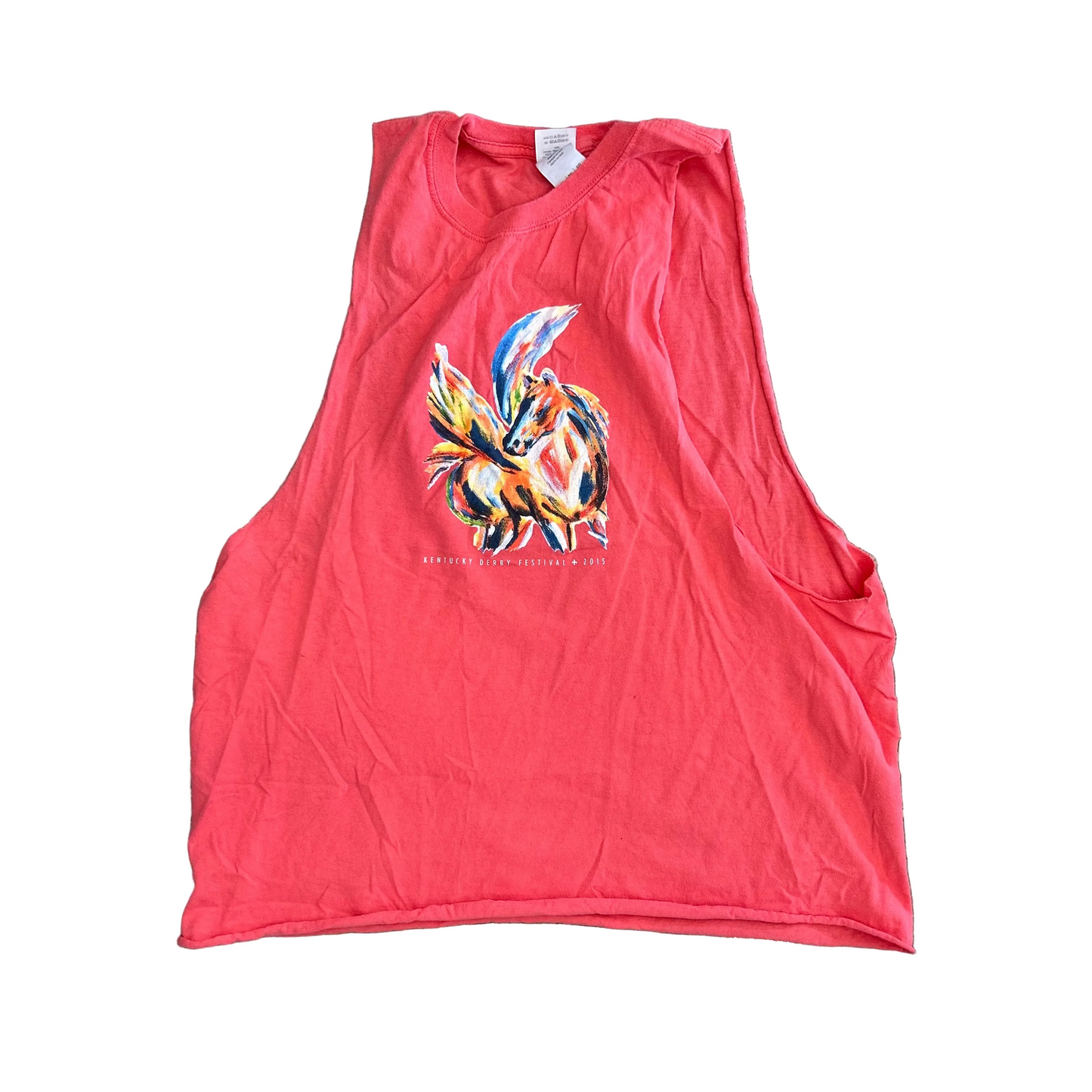 2015 Kentucky Derby Orange Pink Tank Top Shirt - Large - 23" x 26"